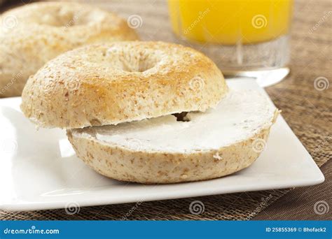 Homemade Fresh Whole Grain Bagel Stock Image - Image of white, baked ...