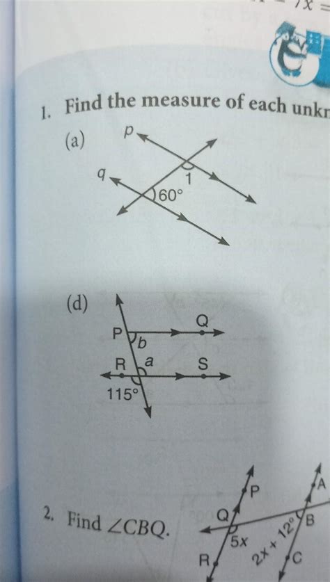 FIND THE MEASURE OF EACH UNKNOWN ANGLE . GIVE REASONS.pls pls tell ...