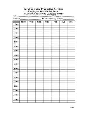 Employee Availability Form - Fill and Sign Printable Template Online