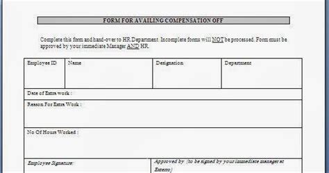 Image result for Compensatory Leave Form
