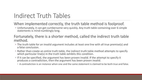 Image result for Indirect Truth Table Method