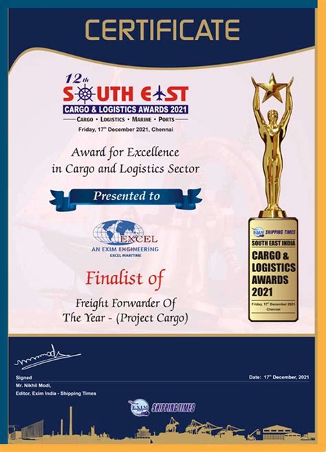 excel maritime - all logistics related certificates | Excel Maritime ...