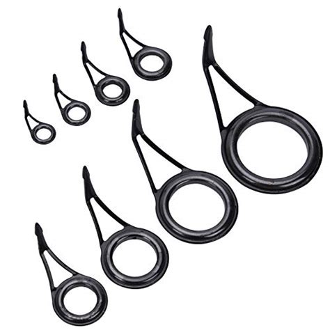 JJZS 8Pcs/Pack Ceramic Fishing Rod Guides Tips Repair Line Rings for ...