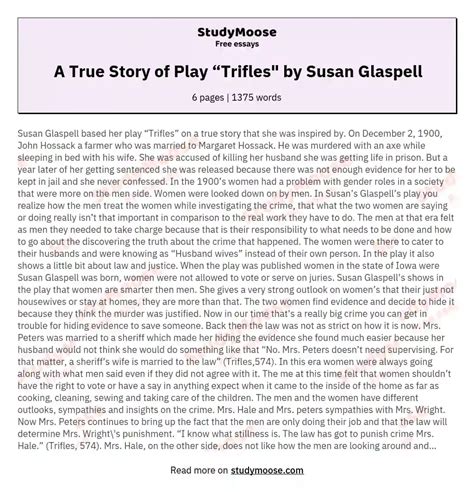 Trifles Play Summary