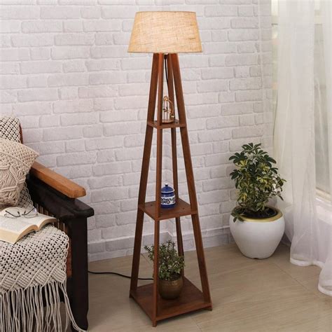Buy HOMESAKE Wooden Floor Lamp from Homesake at just INR 5998.0