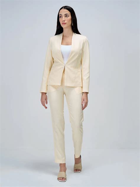 Buy Witty Clean Front Blazer-Cream Color | Blazers for Women | SALT Attire