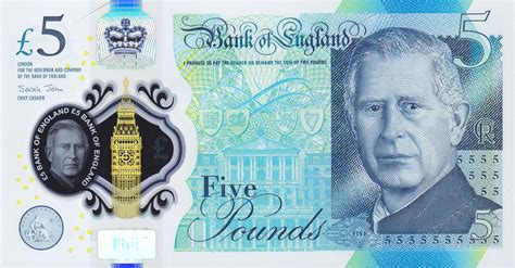 5 Pounds - Charles III (Sir Winston Churchill; Polymer) - England – Numista