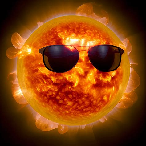 "NASA space photo of the sun wearing sunglasses" : r/midjourney