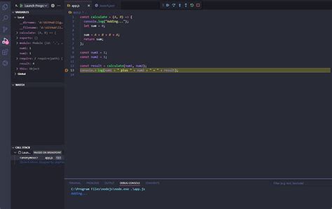 Run Node.js Code in Debug Mode Using Visual Code 的图像结果
