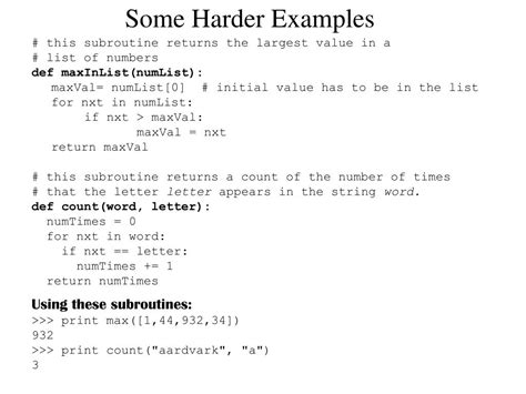 Image result for Python Subroutine Example