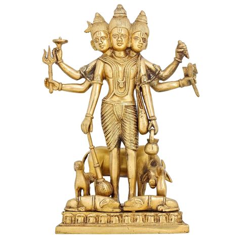 Buy Shalinindia Brass Hindu Idol Trimurti Brahma Vishnu Mahesh Figurine ...