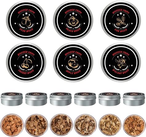 Yoamstiny Wood Chips for Cocktail Smokers, 6 Flavors Smoking Wood Chip ...