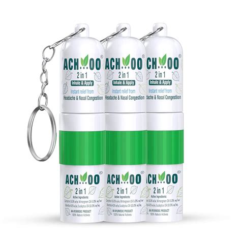 ACHOO 2 In 1 Inhaler and Roll On Relief From Cold, Cough, Blocked Nose ...