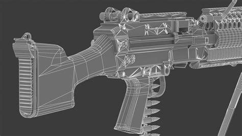 MK 48 Machine Gun Low Poly - 3D Model by frezzy