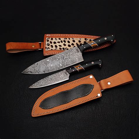 Damascus Chef Knife Set // 2 Piece // 9184 - Black Forge Knives - Touch ...