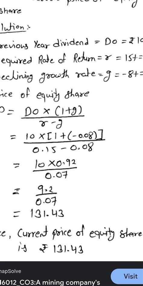 6. A mining company's iron ore reserves are being depleted and its ...