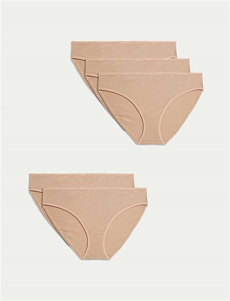 Buy 5pk Pure Cotton Bikini Knickers at Marks & Spencer