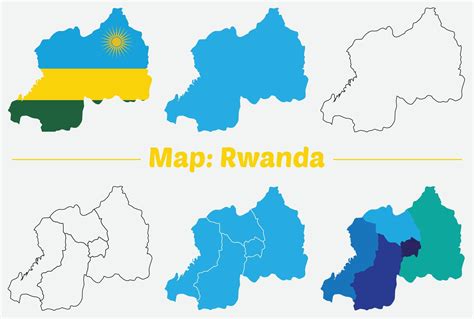 Maps of Rwanda, Outline, and Regional Divisions, Rwanda country map set. internal provinces ...