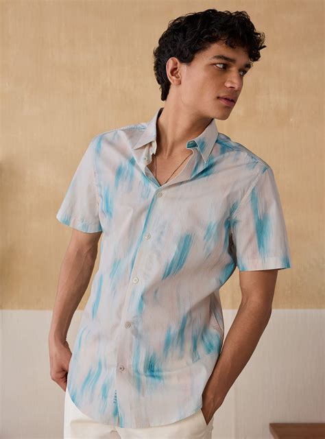 Sea Stroke Shirt Casual Blue Print Shirt for Men Online | Andamen