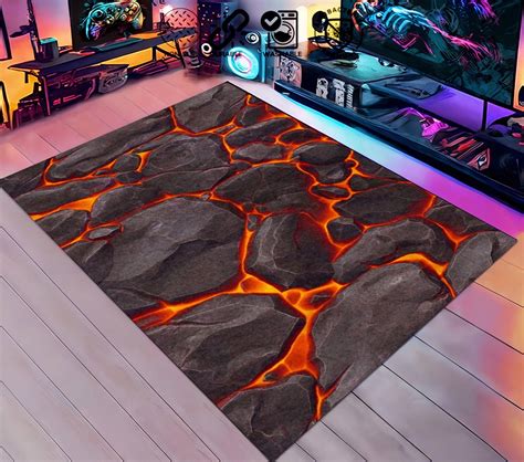 Hot Lava Rug, Floor is Hot Lava, Lava, Lava Pattern Rug, Volcano Rug ...