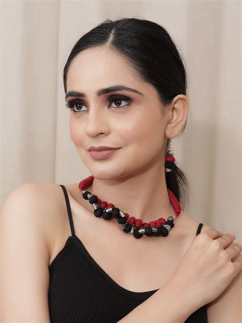 Fabric Beads and Metal Handmade Necklace Set – A Local Tribe