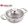 Buy NIRLON Platinum Triply Stainless Steel Extra Deep Kadai with Glass ...