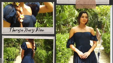 Theresa Navy Blue Dress – Quiet Power in Flowing Georgette – Seoraa