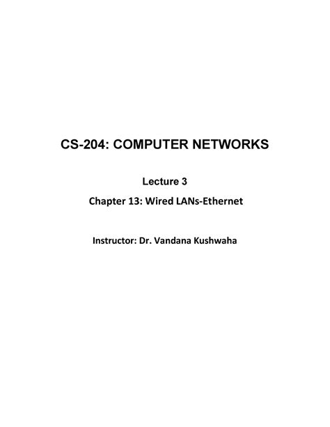 Wired LANs Ethernet - one of the topic for networking in computer ...