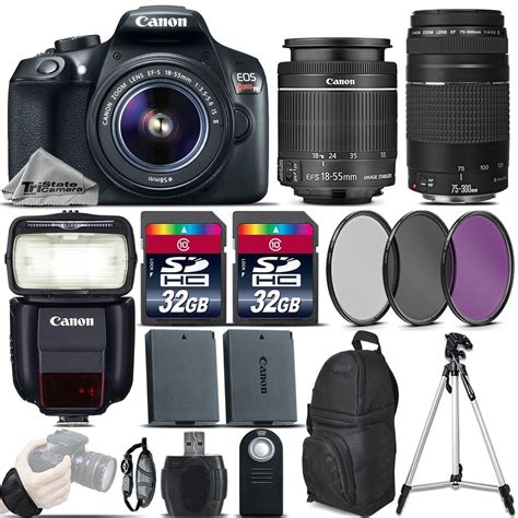 Canon EOS Rebel T6 DSLR Camera + 18-55mm IS II Lens + Canon 75-300mm ...
