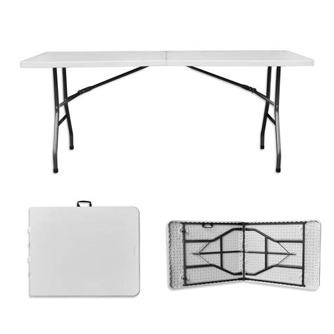 Buy 6ft Folding Tables, Heavy Duty HDPE Plastic Portable Folding Table ...