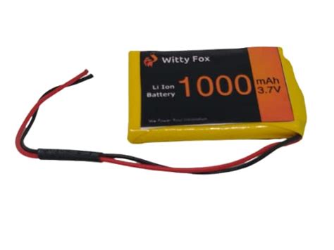 Robocraze 3.7V 1000mah Lithium Ion Rechargeable Battery Robotics ...