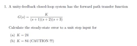 Image result for Unity Feedback Closed Loop Transfer Function