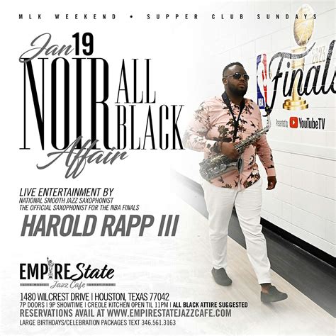 1/19 - MLK WEEKEND NOIR: ALL BLACK AFFAIR Supper Club Sundays, Empire ...
