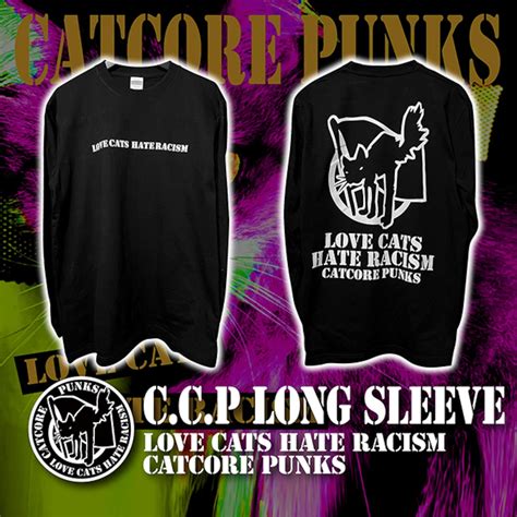 CATCORE PUNKS / LOVE CATS HATE RACISM♯ ブラック Long sleeve (長袖) | 想考舎