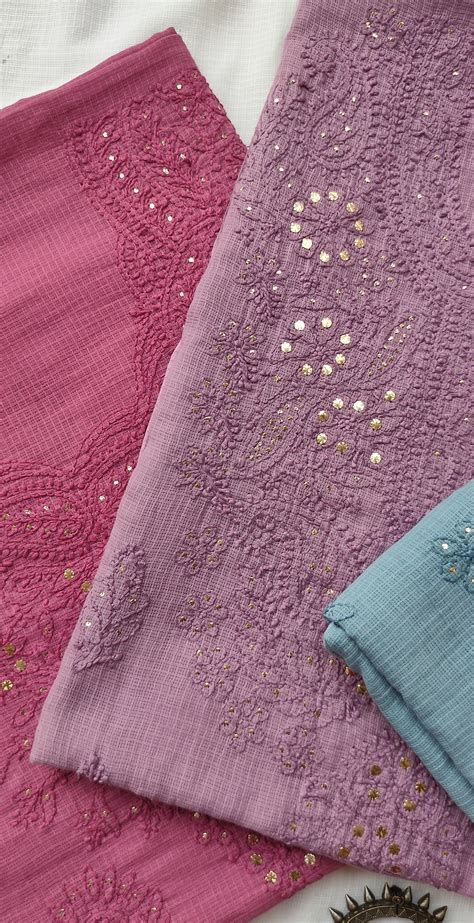 Unstitched Kota Suit Set – Traditional Chikankari House