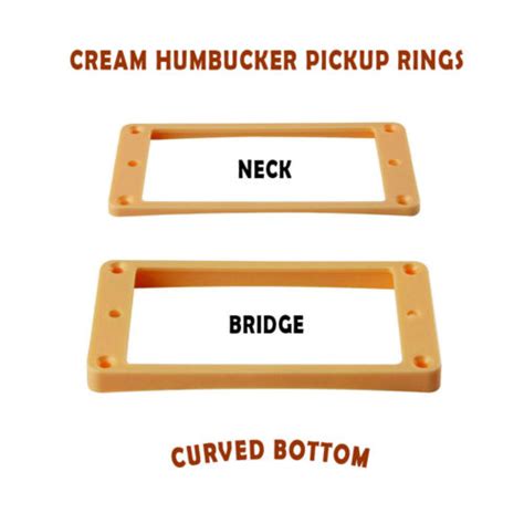 2 Cream Humbucker Pickup Rings Curved Bottom Frame | Ubuy India