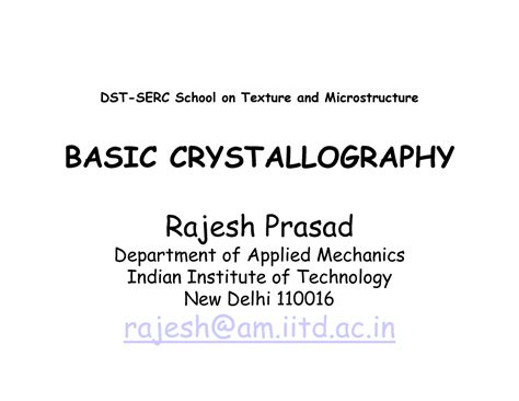 Basic crystallography - - Studocu