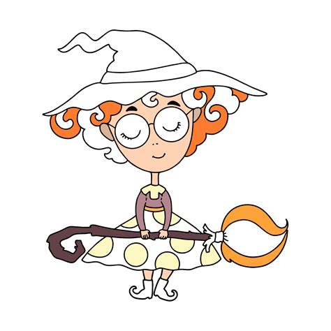 Good witch - Halloween Coloring pages for Adults Online and Print