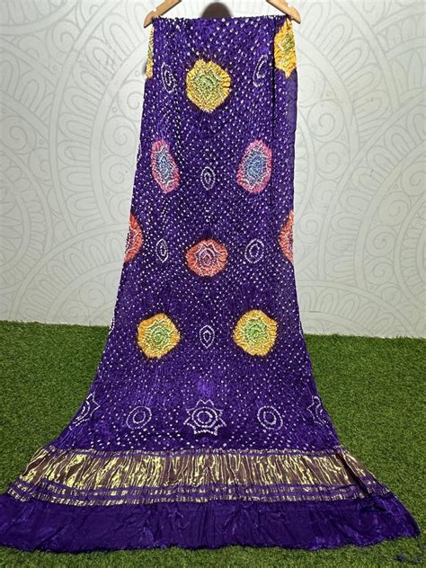 Pure Modal Silk Tie & Dye Hand Bandhani Dupatta - Leheriya.com