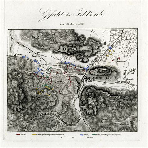 Antique Map-BATTLE OF FELDKIRCH-AUSTRIA-von Rothenburg-1837 · Pictura Antique Prints