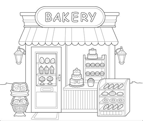 Free Printable Bakery Coloring Page
