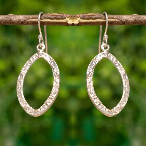 925 Sterling Silver Handmade Hammered Classic Dangle Petals Earring