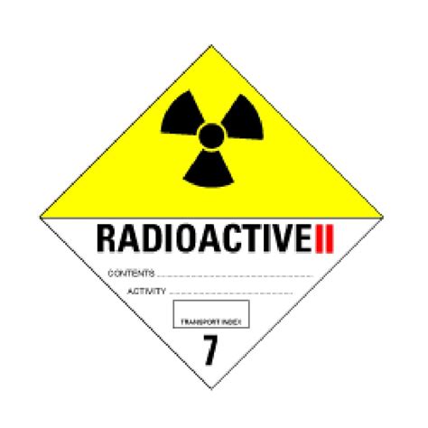 IMO/ADR/IATA 7.2 Radioactive II - Bulk Labels 95 x 95mm