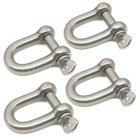 D Ring Shackle Lock-M10/0.4", 304 Stainless Steel D Ring for Heavy Duty ...