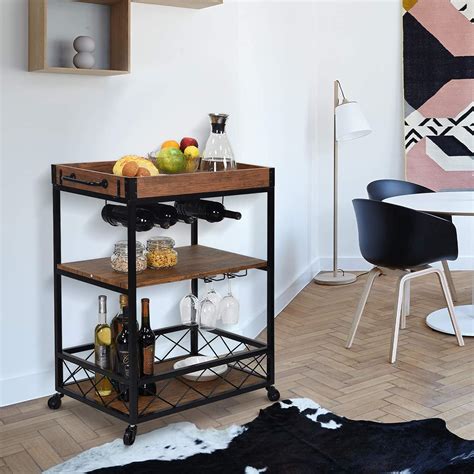 Usinso Industrial Kitchen Serving Carts Rolling Bar India | Ubuy