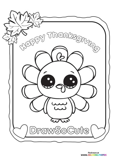 Cute thanksgiving turkey - Coloring Pages for kids