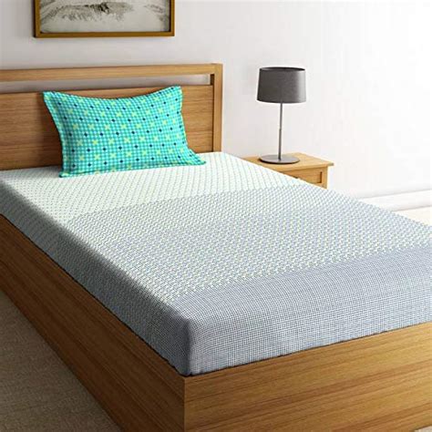 Buy Portico York Hashtag Printed Cotton Single Bedsheet with Pillow ...