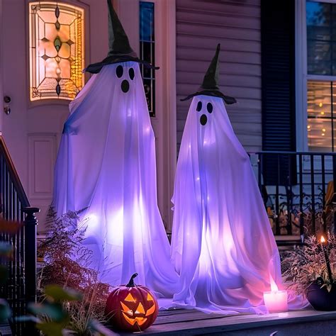 Amazon.com: Hourleey Halloween Decorations Outdoor, 2 Pack Standing ...