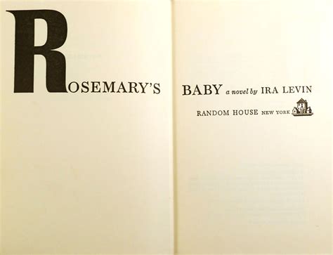 ROSEMARY'S BABY | Ira Levin | First Edition; Fifth Printing