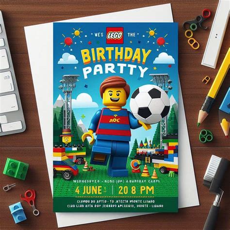Entry #12 by Mrahatkarim for Lego Soccer Themed Birthday Invitation ...